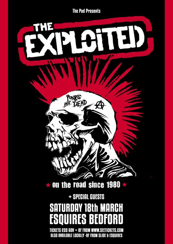 The Exploited Live at Bedford Esquires Sat 18th March